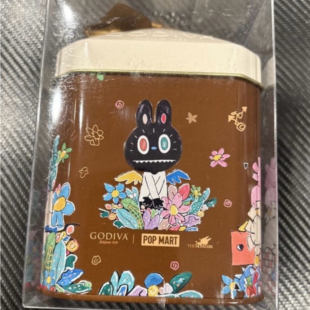 Godiva x Pop Mart Collab!  Brown Tin with Colorful Design *dark chocolate